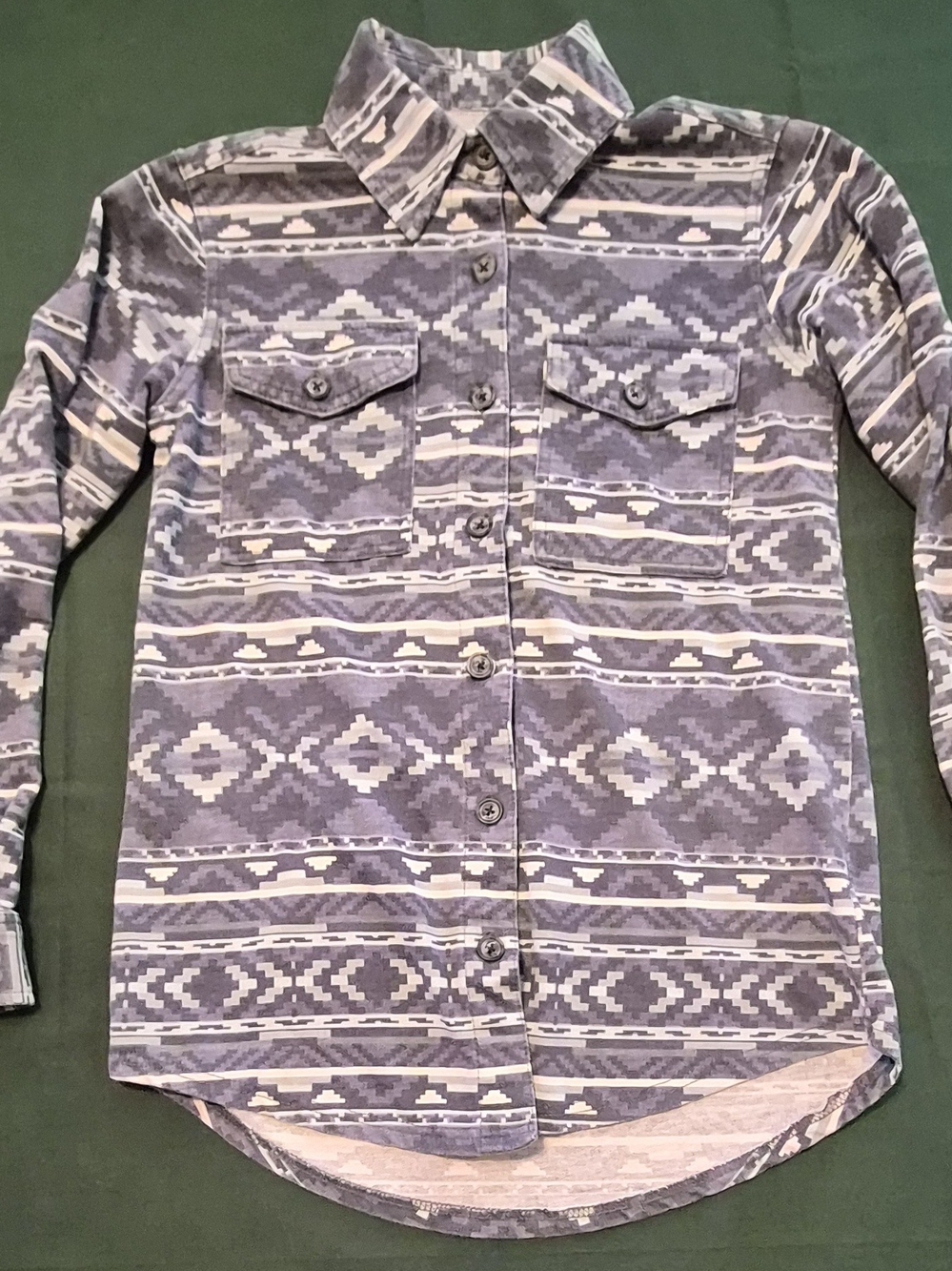 Wallflower Men's Aztec-Pattern Lightweight Shirt Jacket - Gray & Cream